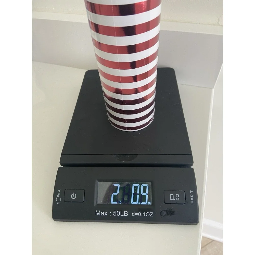 New Tommy Bahama Heavyweight Jumbo Christmas Red White Stripe Wrapping Paper Rol